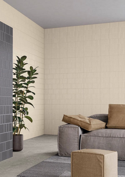 Moves Sand 8x16 Matte/Polished Finish Fluted Backsplash Tile