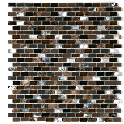 Shell Glass Coffee Backsplash Tile