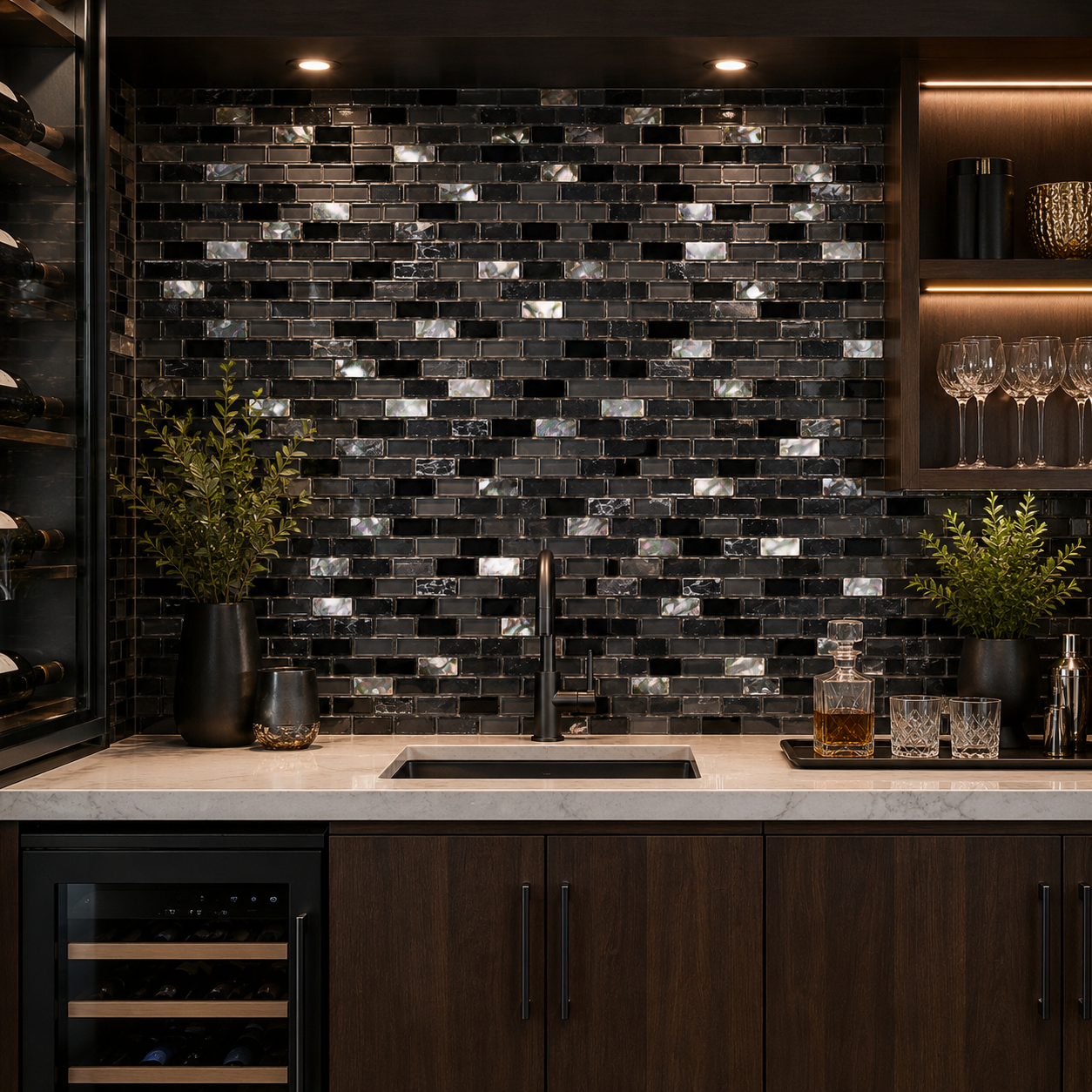Shell Glass Lava Backsplash Tile