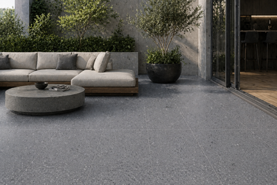 Terrazzo Dark Grey 12"x24" Matte Porcelain Tile