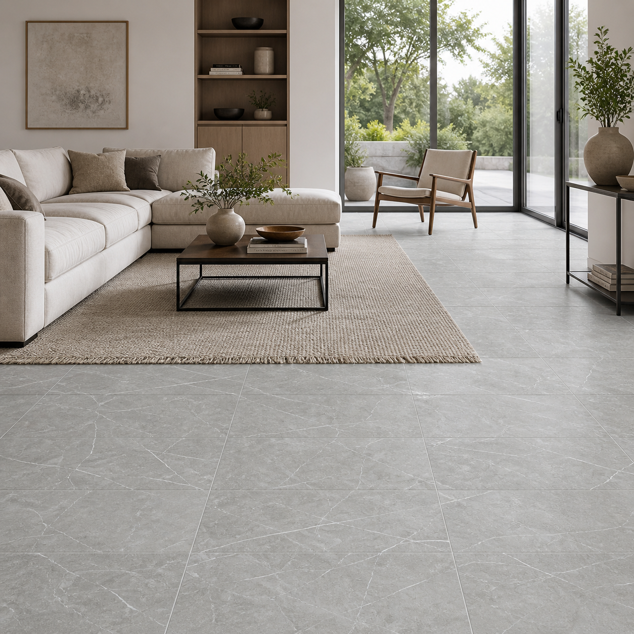 Theater Pearl 12x24 Matte Marble Effect Porcelain Tile