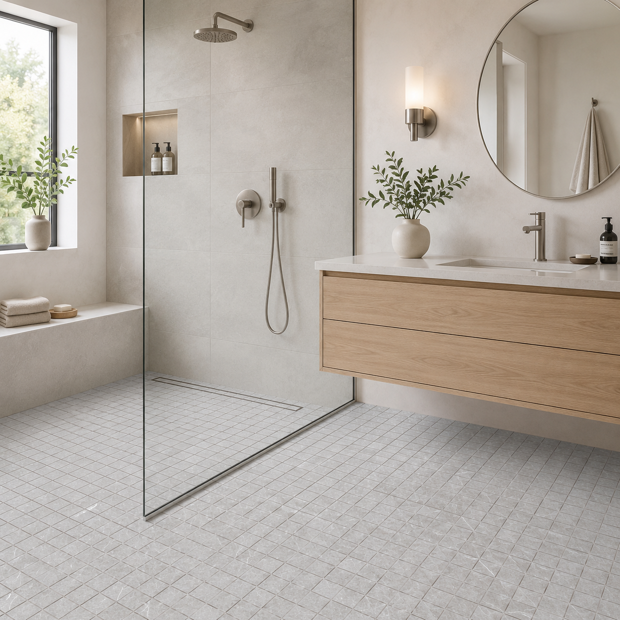 Theater Pearl Mosaic 2x2 Matte Finish Porcelain Tile