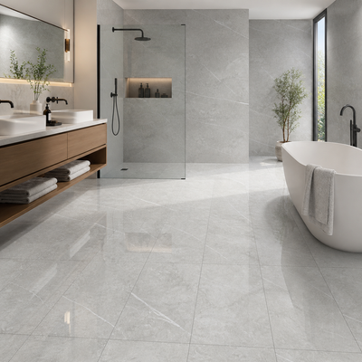 Theater Pearl 12x24 Polished Marble Effect Porcelain Tile