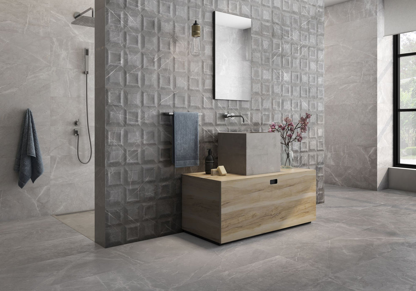 Tholos Grafito 12x36 Matte Decorative Ceramic Wall Tile