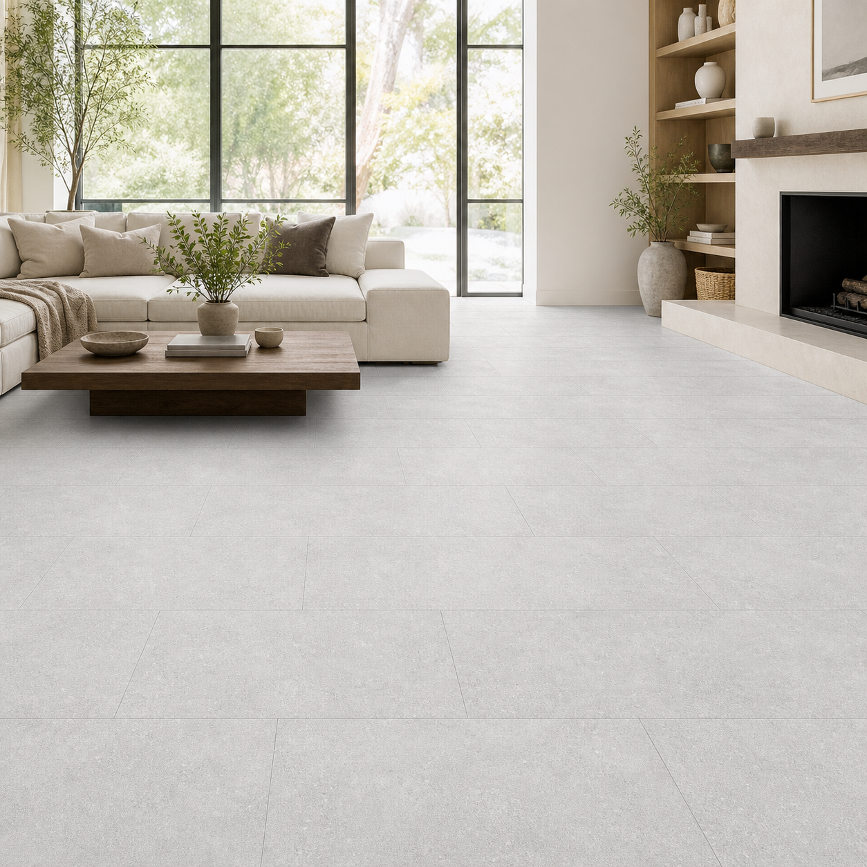 Trevi Light Grey 12x24 Matte Stone Effect Porcelain Tile