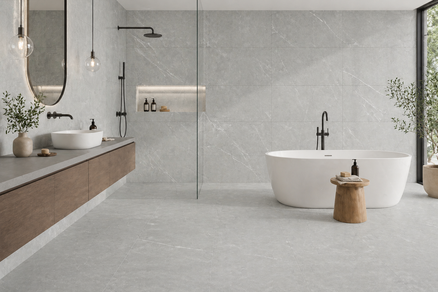 Vena Light Grey 12"x24" Matte Finish Porcelain Tile