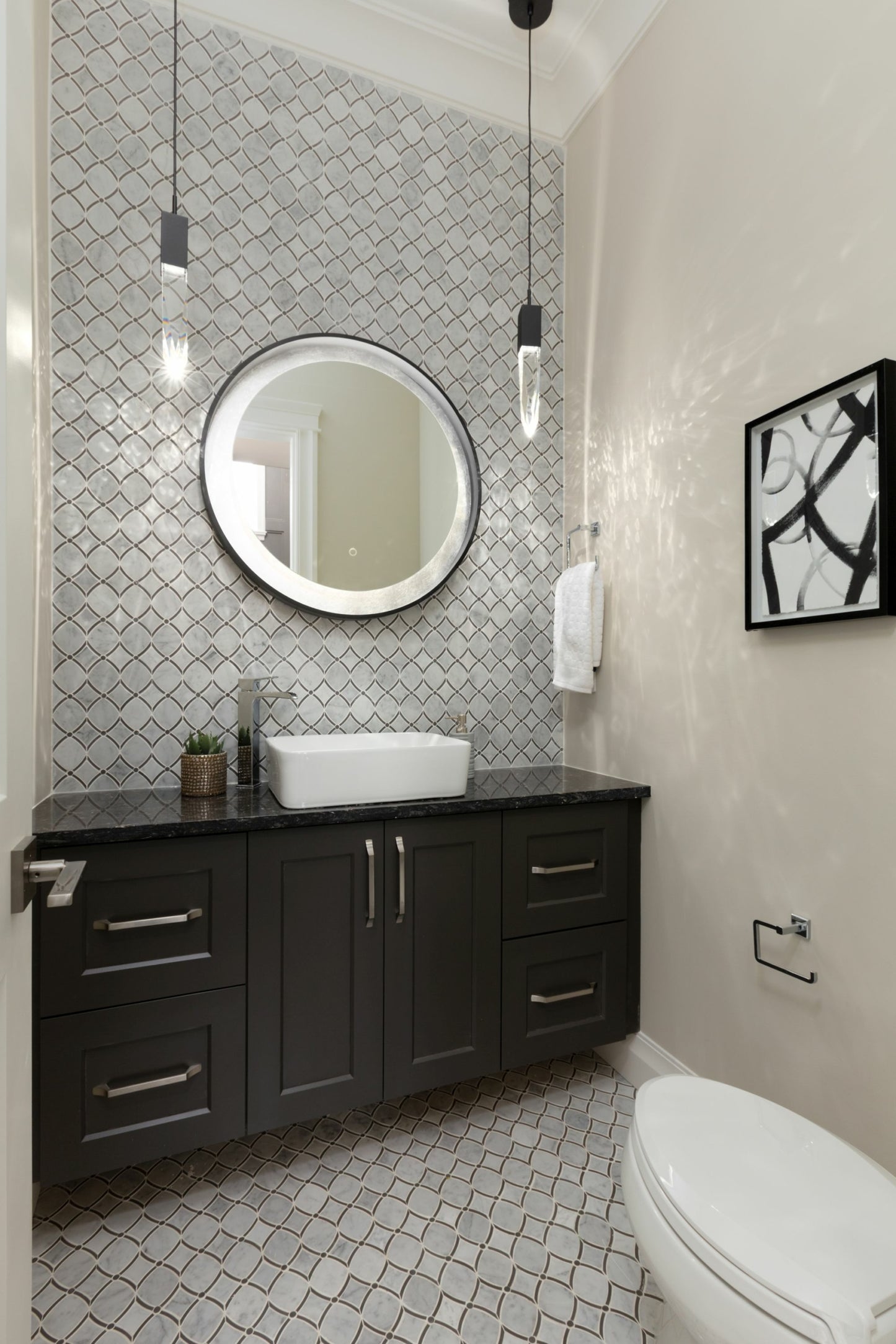 Waterjet Liberty Polished Finish Marble Mosaic Tile