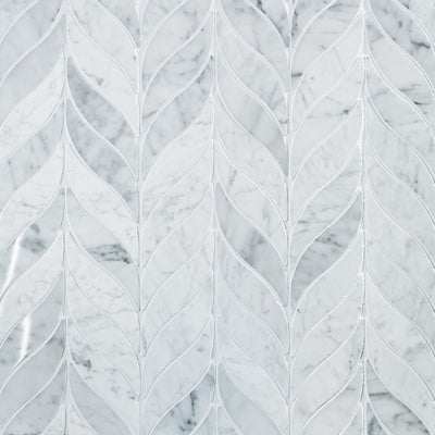 Waterjet Tulip Polished Finish Marble Mosaic Tile