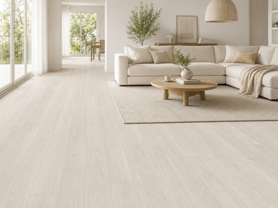 Eurostyle Waveless White 7"x54"x8mm Laminate Flooring
