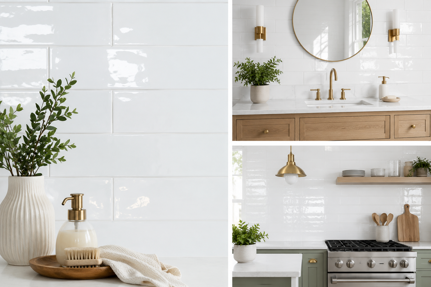 Wavy 2 White 3x12 Glossy Ceramic Subway Tile for Backsplash/Wall