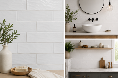 Wavy 2 White 3x12 Matte Ceramic Subway Tile for Backsplash/Wall