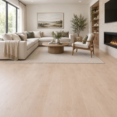light wood flooring, in living room