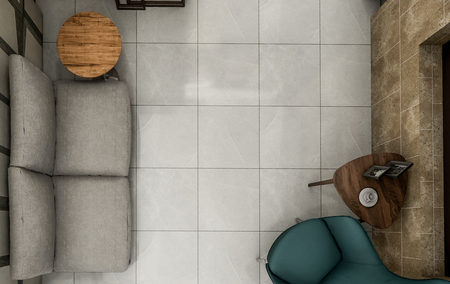 Vena White 12x24 Polished Finish Marble Look Porcelain Tile