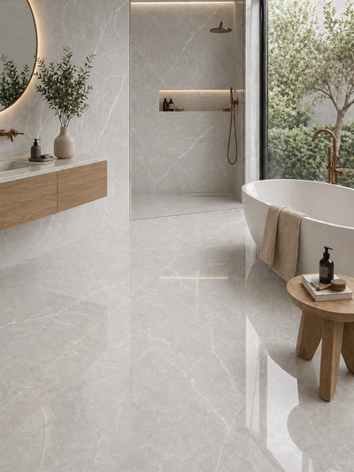 Vena White 24"x48" Polished Finish Porcelain Tile